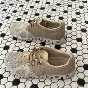 On Running Light Tan Sneakers